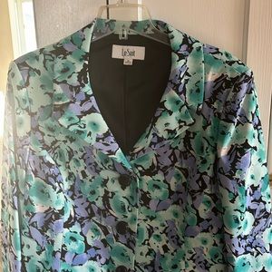 Le Suit flower print blazer. Size 18